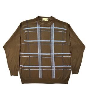 I Levrieri Crew Neck Sweater 50%‎ Wool Made in Italy Brown XL